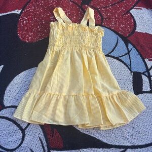 VINTAGE 70s ROBYN SUE YELLOW GINGHAM PRAIRIE DRESS SIZE 4T COTTAGE CORE